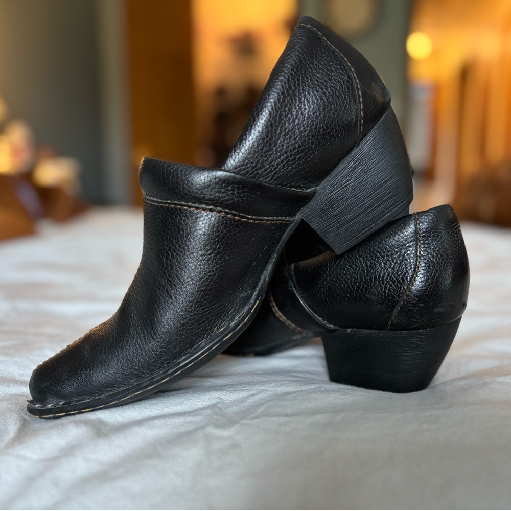 Born Black Cowboy Boots with Smooth Leather
